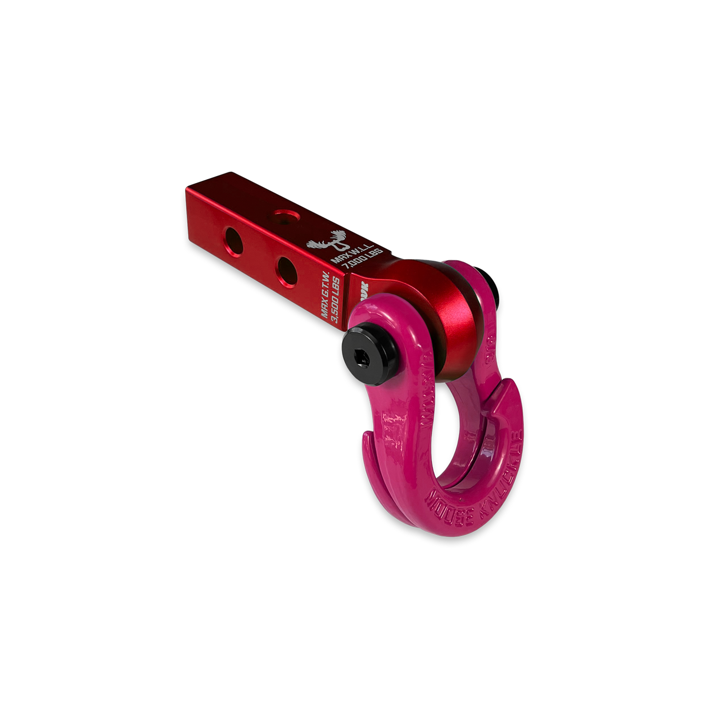 Jowl 5/8 Split Shackle and Mohawk 1.25 Receiver Combo Red Rum Moose Knuckle Offroad