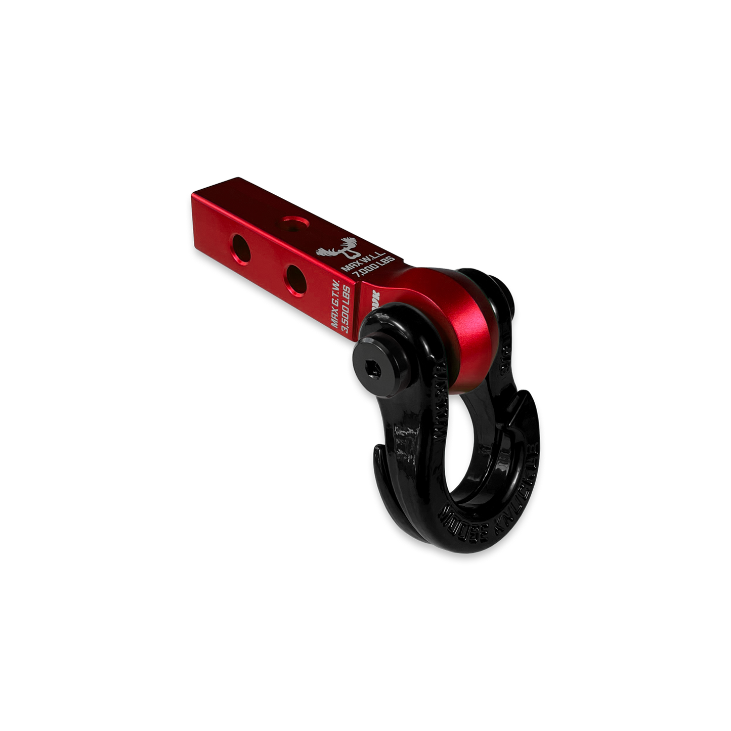 Jowl 5/8 Split Shackle and Mohawk 1.25 Receiver Combo Red Rum Moose Knuckle Offroad