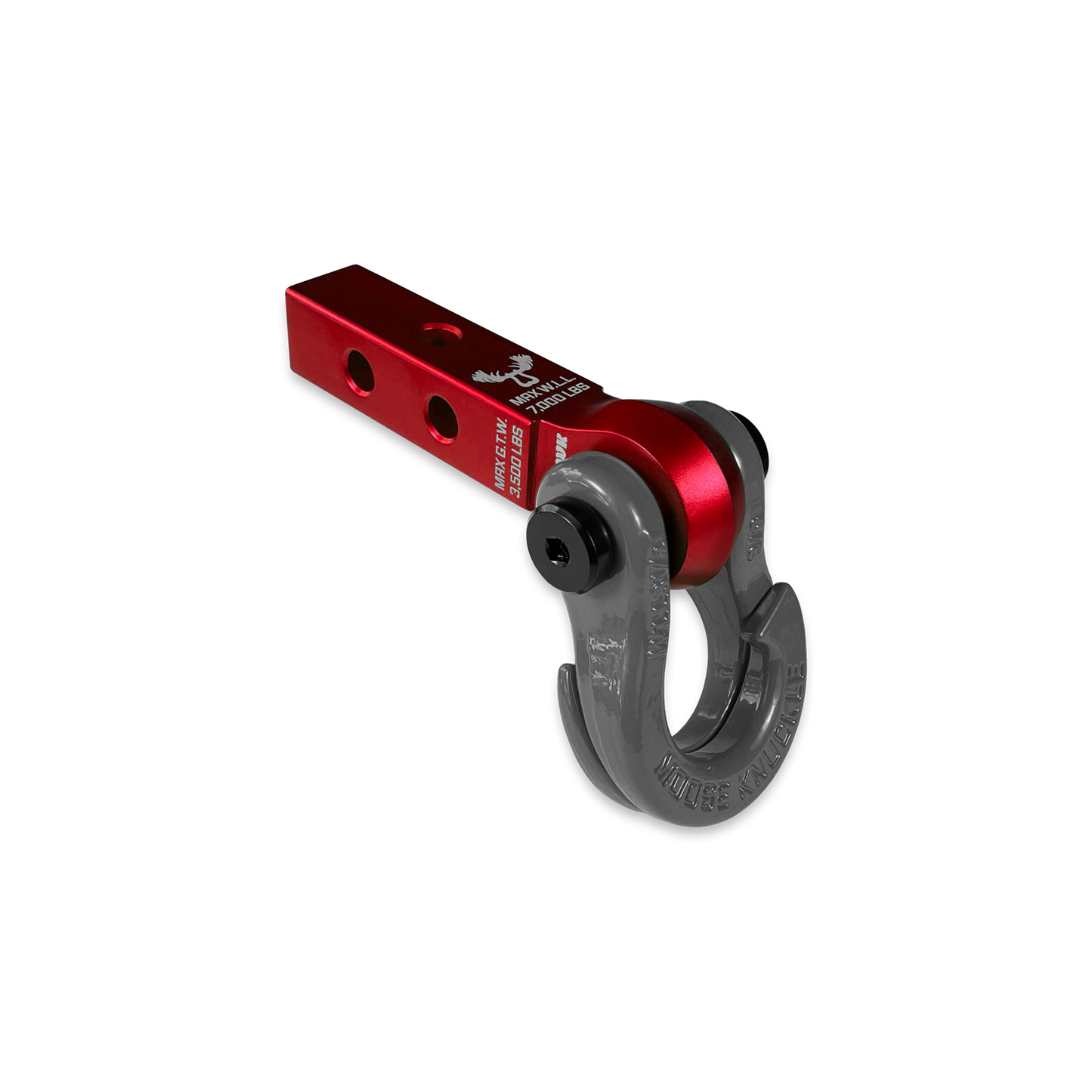 Jowl 5/8 Split Shackle and Mohawk 1.25 Receiver Combo Red Rum Moose Knuckle Offroad