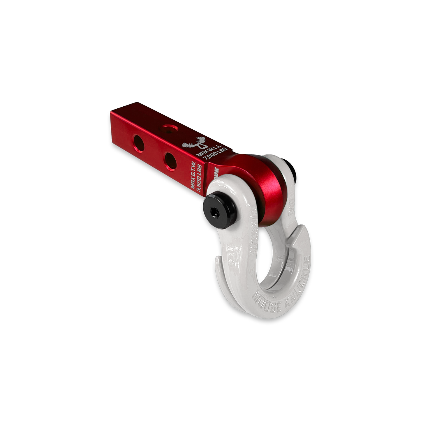 Jowl 5/8 Split Shackle and Mohawk 1.25 Receiver Combo Red Rum Moose Knuckle Offroad