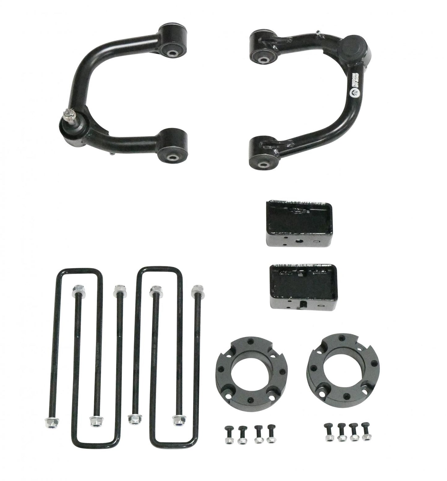 3 Inch Front Strut Spacer 3 Inch Rear Lift Blocks w/U Bolts + Lift Front Upper Control Arms 04-20 F-150 06-08 Mark LT Freedom Off-Road