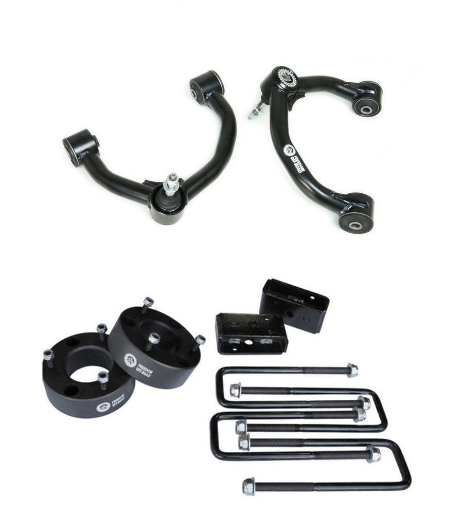 3 Inch Front Strut Spacer/2 Inch Rear Lift Blocks w/ U Bolts and Front Upper Control Arms