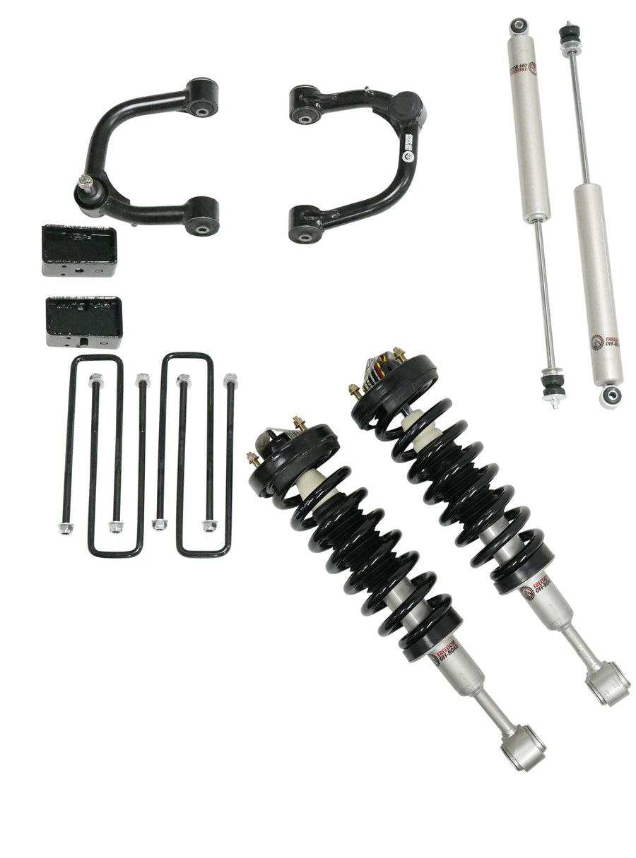 3 Inch Lift Kit Front Struts w/ Rear Blocks, Shocks, and Control Arms 04-08 Ford F-150/06-08 Lincoln Mark LT