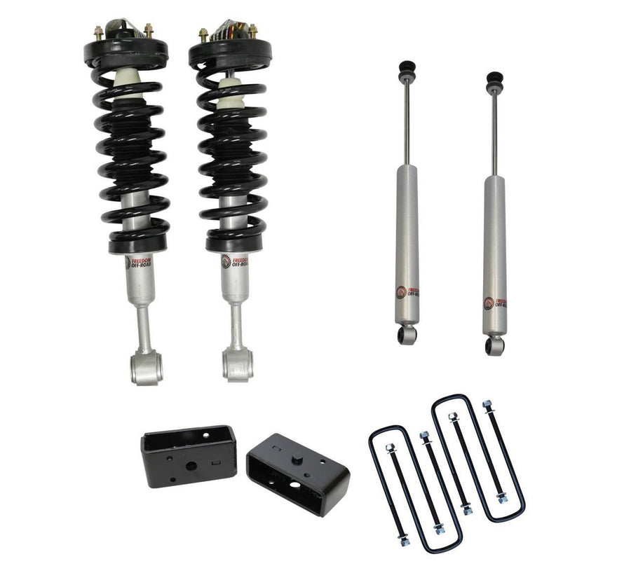 Front 3 Inch Lift Struts w/ Rear 2 Inch Blocks and Shocks (RWD Only) 2004-2008 Ford F-150