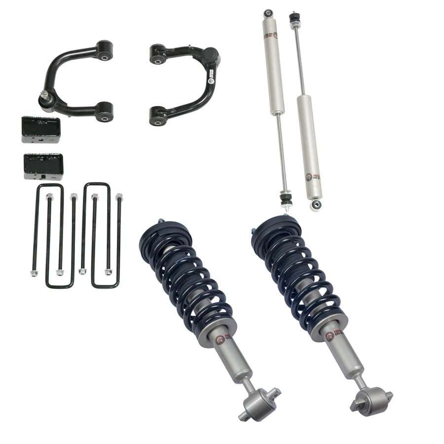 3 Inch Lift Kit Front Struts w/ Rear Blocks Shocks and Control Arms 14-20 Ford F-150
