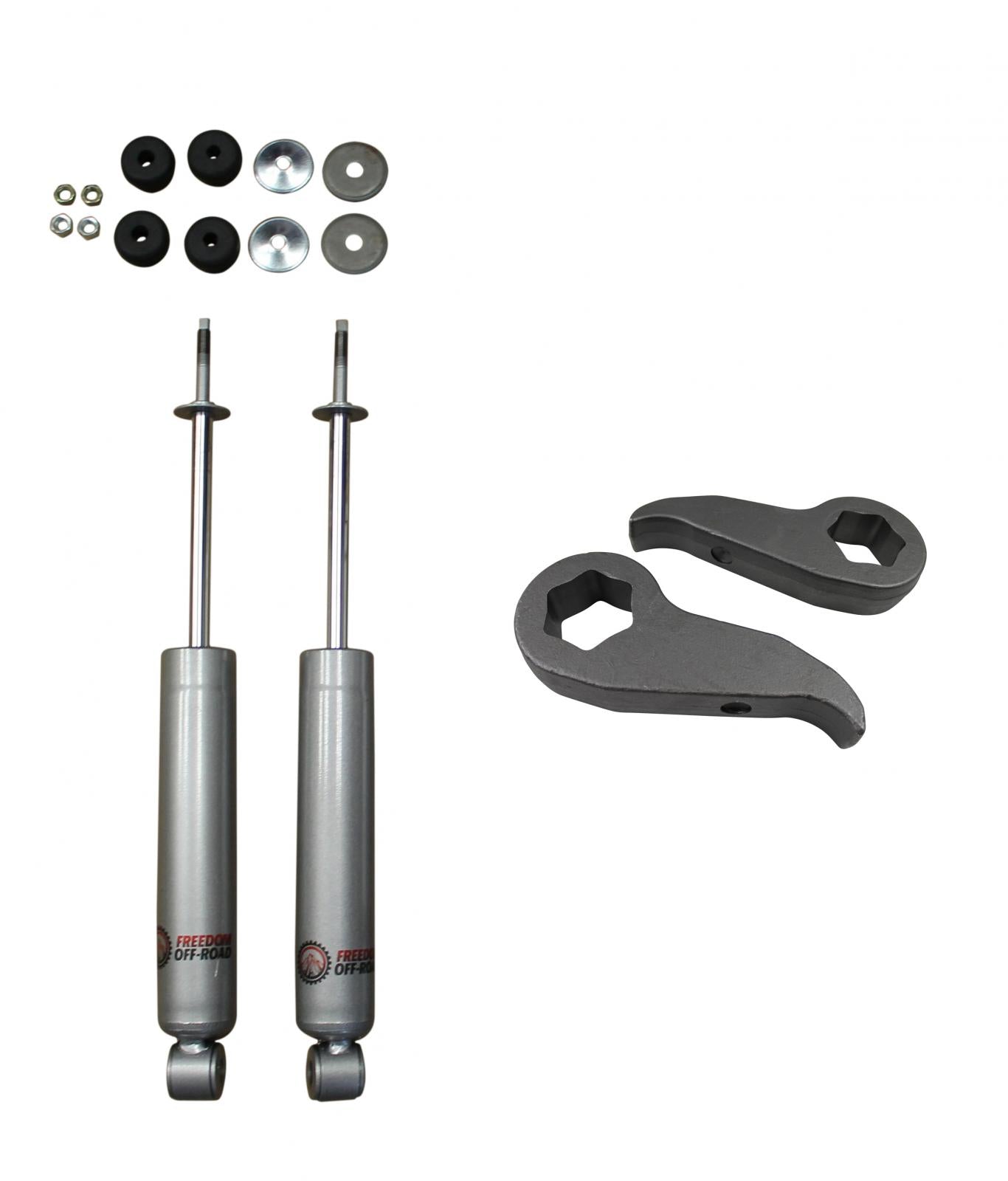 1 Inch-3 Inch Leveling Kit Torsion Keys and Front Shocks 11-19 Silverado/Sierra 2500 HD/3500 HD