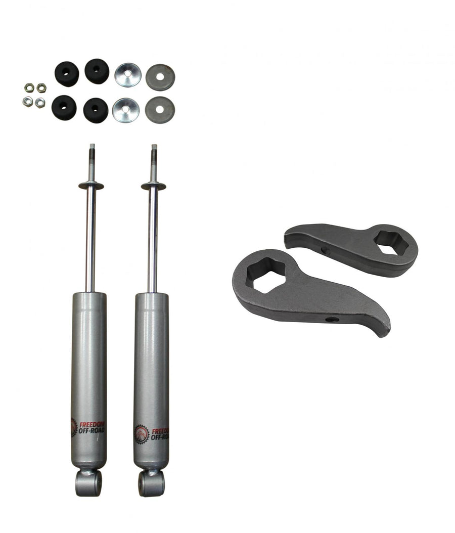 1 Inch-3 Inch Leveling Kit Torsion Keys and Front Shocks 11-19 Silverado/Sierra 2500 HD/3500 HD