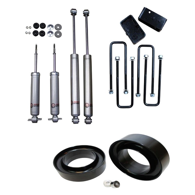 3 Inch Front 2 Inch Rear Blocks w/ U-Bolts Lift Leveling Kit with Shocks 99-06 Silverado/Sierra 1500 RWD