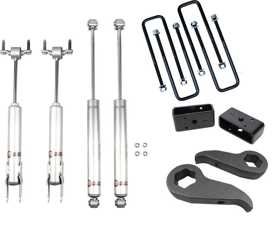 3 Inch Front and 2 Inch Rear Leveling Kit w/ Shocks 20-Present Chevrolet/GMC 2500HD/3500HD