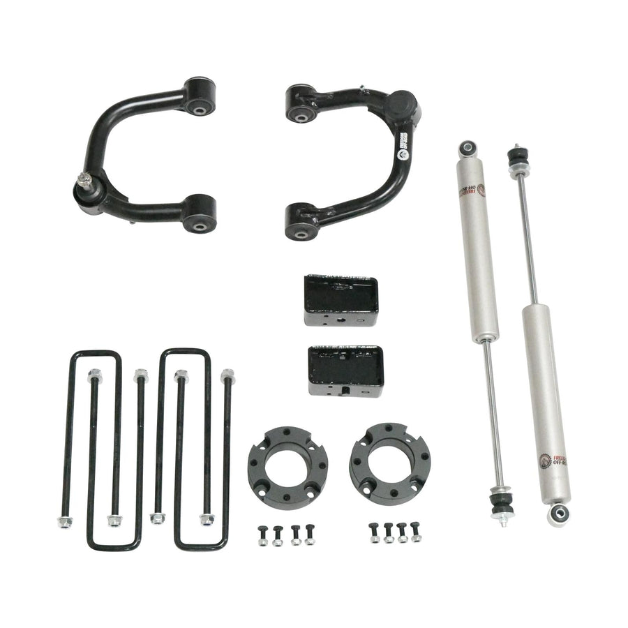 3 Inch Lift Kit Front Spacers w/ Rear Blocks, Shocks, and Control Arms 07-16 Chevrolet Silverado 1500/07-16 GMC Sierra 1500