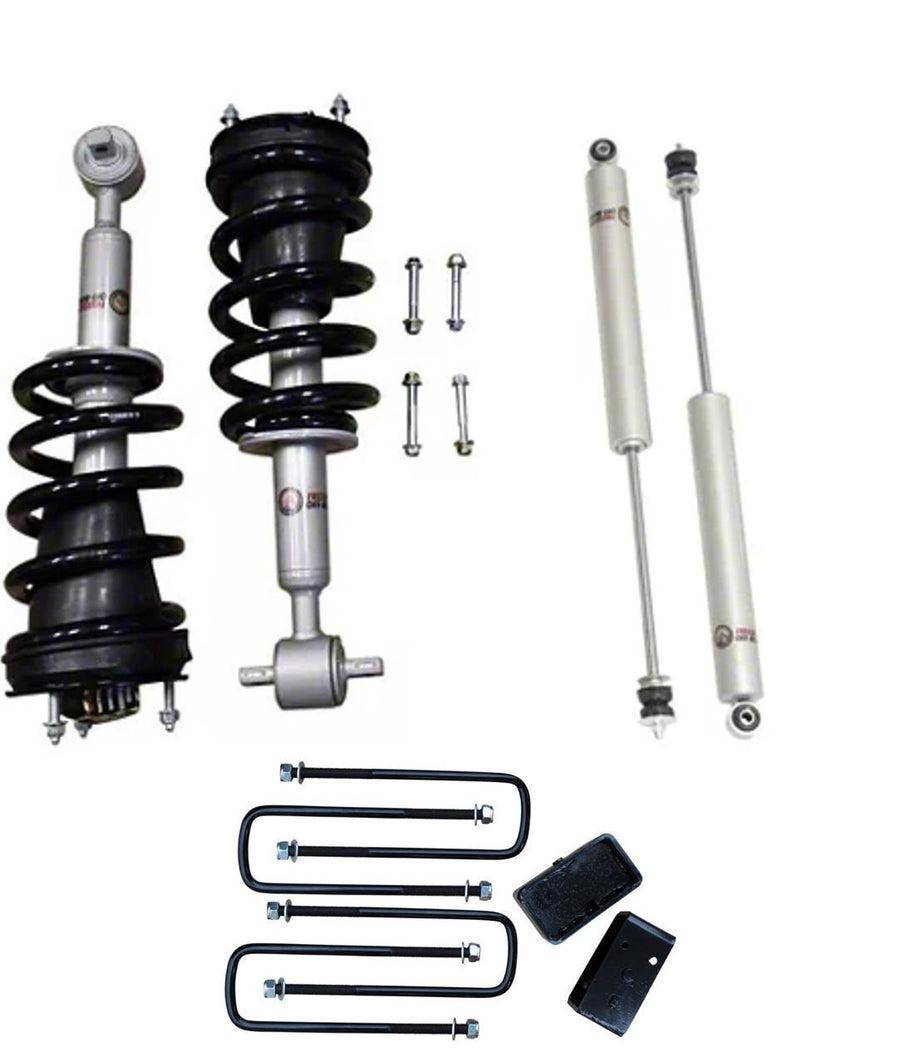 Front 2.5 Inch Lift Struts w/ Rear 2 Inch Blocks and Shocks 2007-2018 Silverado/Sierra 1500