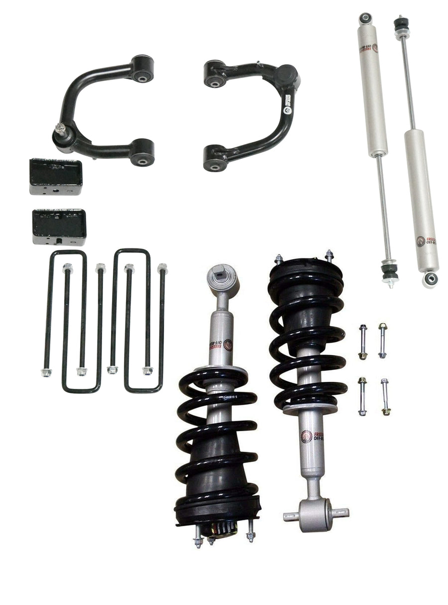 3 Inch Lift Kit Front Struts w/ Rear Blocks, Shocks, and Control Arms 07-16 Chevrolet Silverado 1500/07-16 GMC Sierra 1500