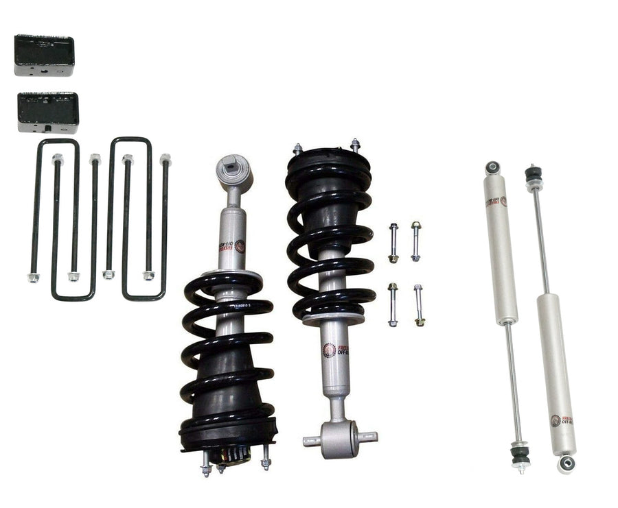 3.5 Inch Lift Kit Front Struts w/ Rear 3 Inch Blocks and Shocks 07-18 Chevrolet Silverado 1500/07-18 GMC Sierra 1500