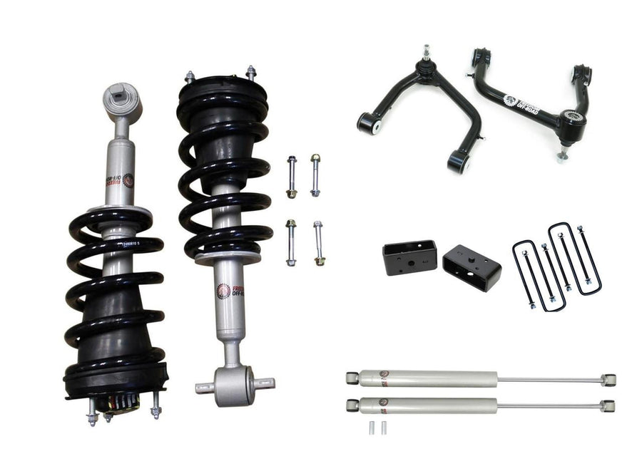 3 Inch Front Lift Struts w/ 2 Inch Rear Blocks, Shocks, and Front Upper Control Arms
