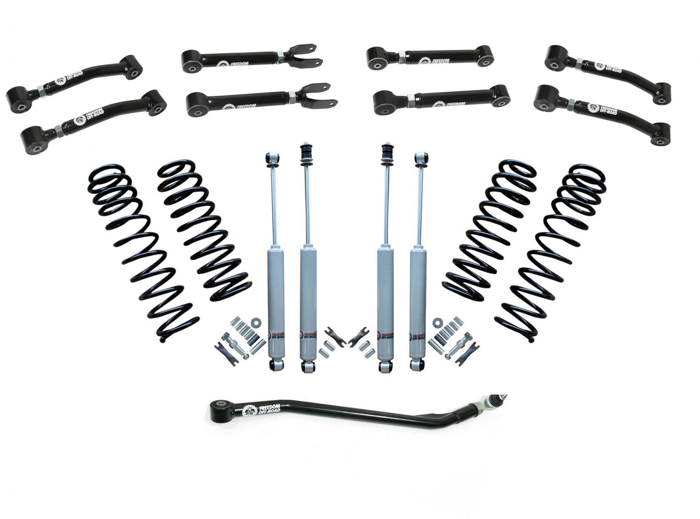 2.5 Inch Lift Kit w/ Shocks, Adjustable Control Arms, and Adjustable Front Track Bar 1997-2006 Jeep Wrangler TJ/1997-2006 Jeep LJ