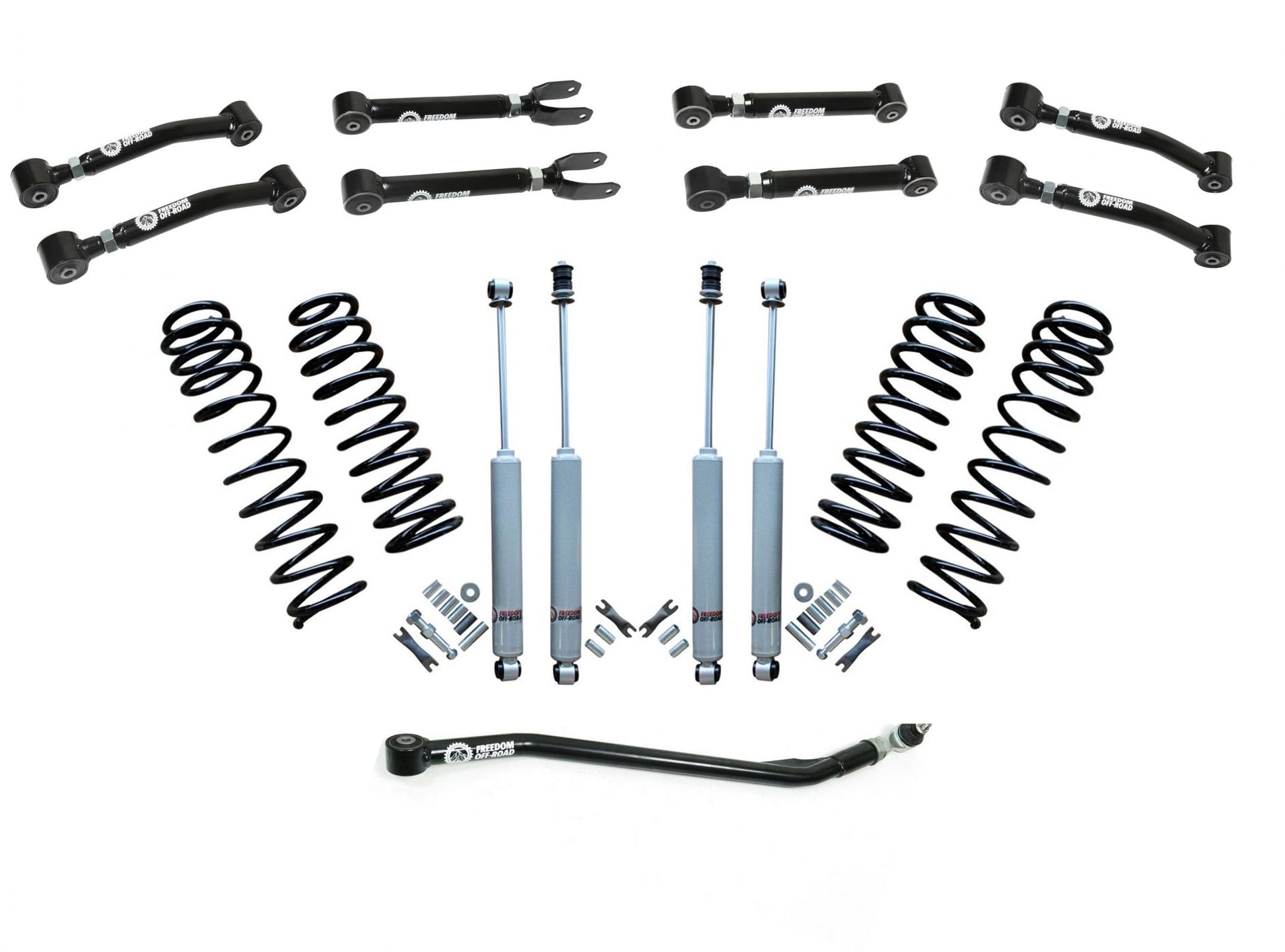 2.5 Inch Lift Kit w/ Shocks, Adjustable Control Arms, and Adjustable Front Track Bar 1997-2006 Jeep Wrangler TJ/1997-2006 Jeep LJ
