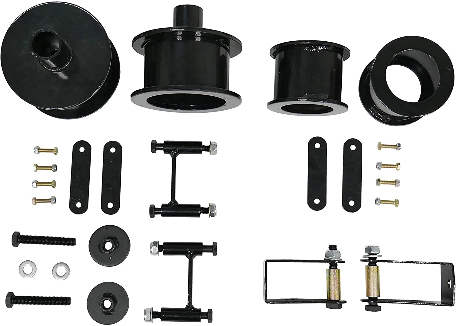 3 Inch Coil Spring Spacers Front + Rear with Shock Extenders and Brake Line Brackets 07-18 Wrangler JK Freedom Off-Road