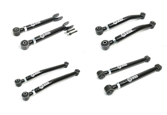 Adjustable Front Upper + Lower and Rear Upper + Lower Control Arms For 0-4.5 Inch Lift 8 pc kit 07-18 Wrangler JK