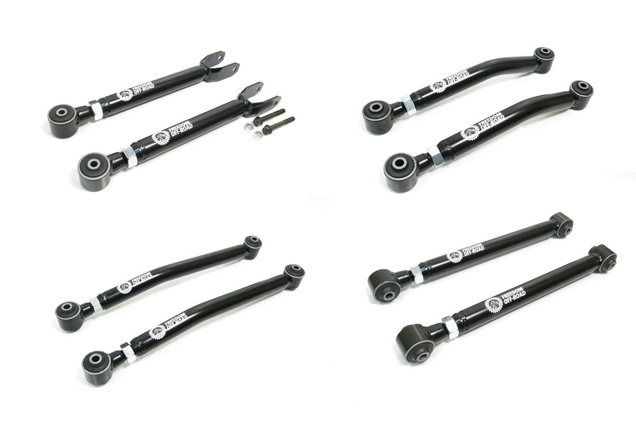 Adjustable Front Upper + Lower and Rear Upper + Lower Control Arms For 0-4.5 Inch Lift 8 pc kit 07-18 Wrangler JK
