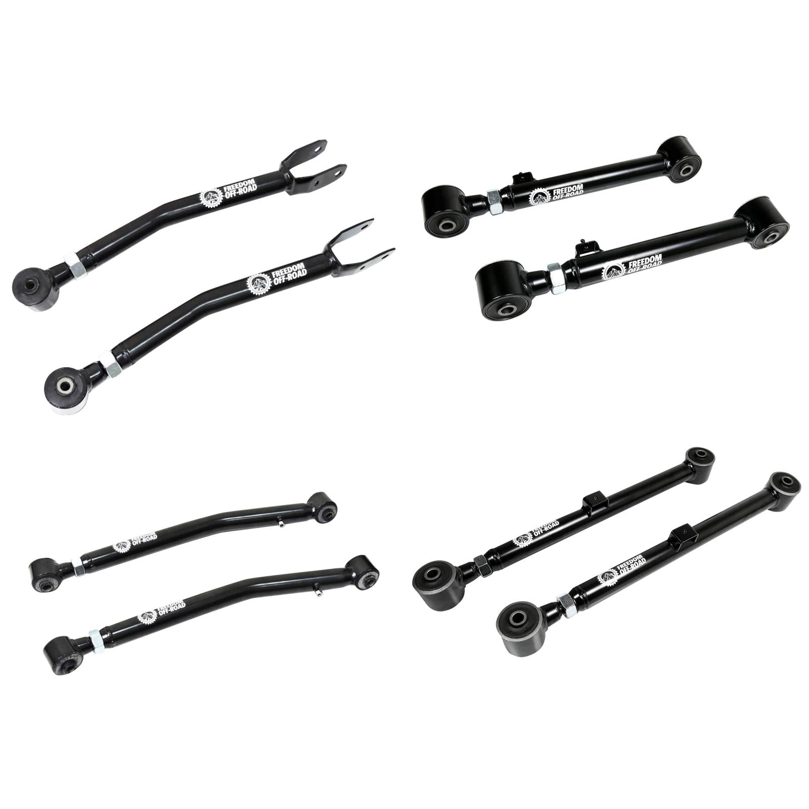 Adjustable Front Upper + Lower and Rear Upper + Lower Control Arms for 0-4.5 Inch Lift for 20-24 Jeep Gladiator JT