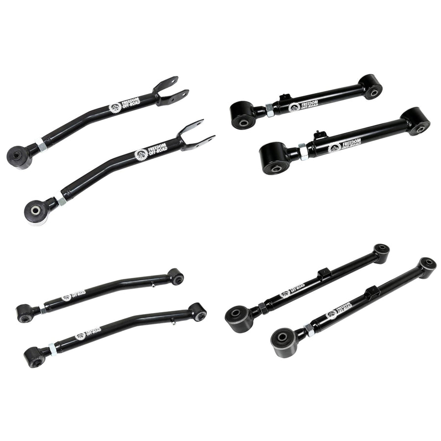 Adjustable Front Upper + Lower and Rear Upper + Lower Control Arms for 0-4.5 Inch Lift for 20-24 Jeep Gladiator JT