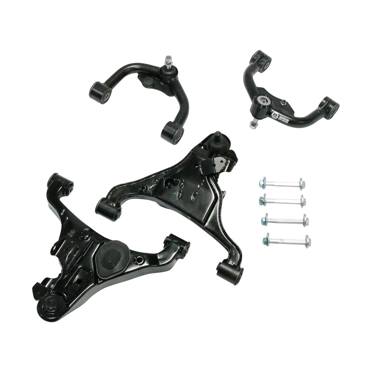 Front Upper and Lower Control Arms w/ Cam Bolts For 2-4 Inch Lift 2005-2021 Nissan Frontier/2005-2012 Nissan Pathfinder/2005-2015 Nissan Xterra