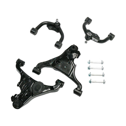 Front Upper and Lower Control Arms w/ Cam Bolts For 2-4 Inch Lift 2005-2021 Nissan Frontier/2005-2012 Nissan Pathfinder/2005-2015 Nissan Xterra