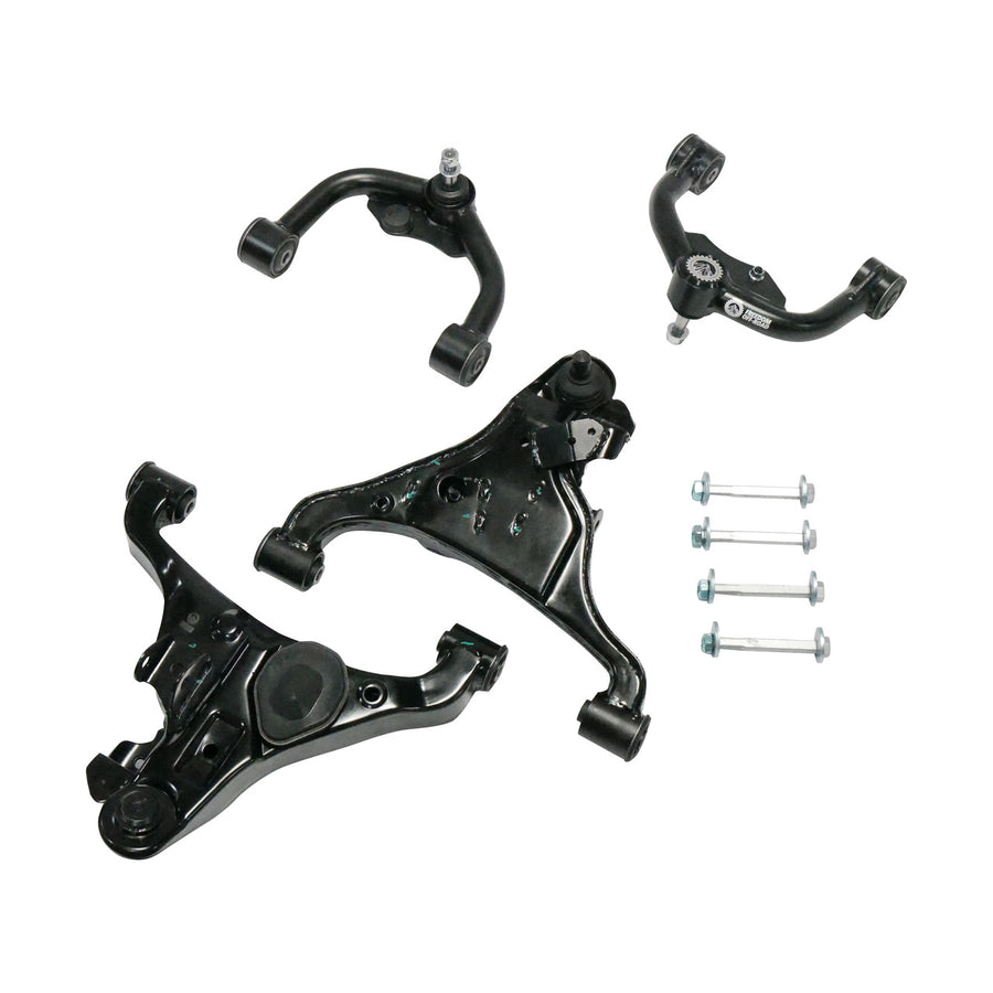 Front Upper and Lower Control Arms w/ Cam Bolts For 2-4 Inch Lift 2005-2021 Nissan Frontier/2005-2012 Nissan Pathfinder/2005-2015 Nissan Xterra