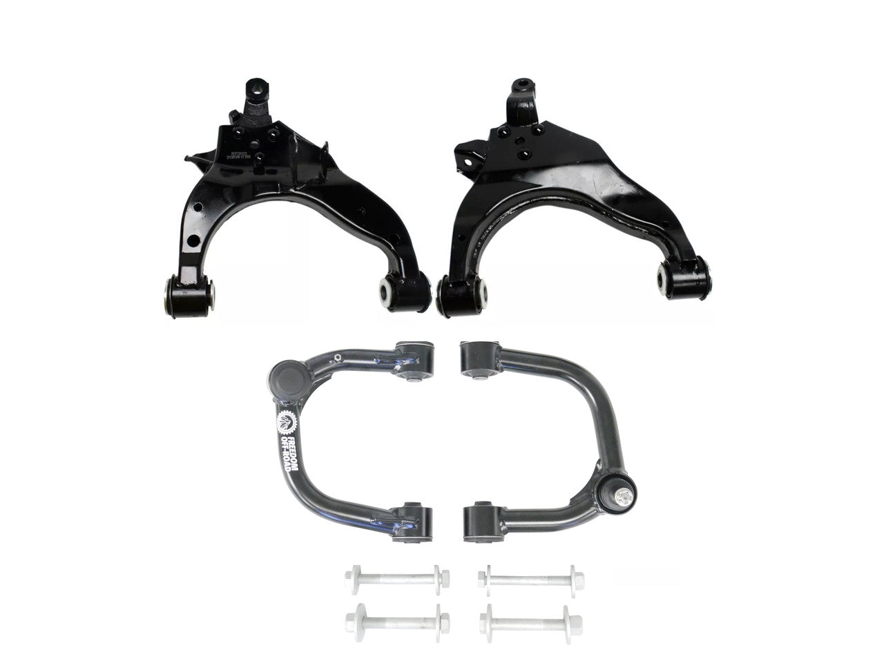Front Upper and Lower Control Arms w/ Cam Bolts for 2-4 Inch Lift 1996-2002 Toyota 4Runner