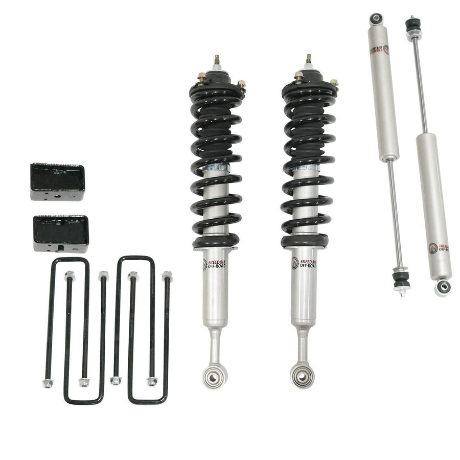 Front 2 Inch Lift Struts w/ Rear 2 Inch Blocks and Shocks 2005-2023 Toyota Tacoma