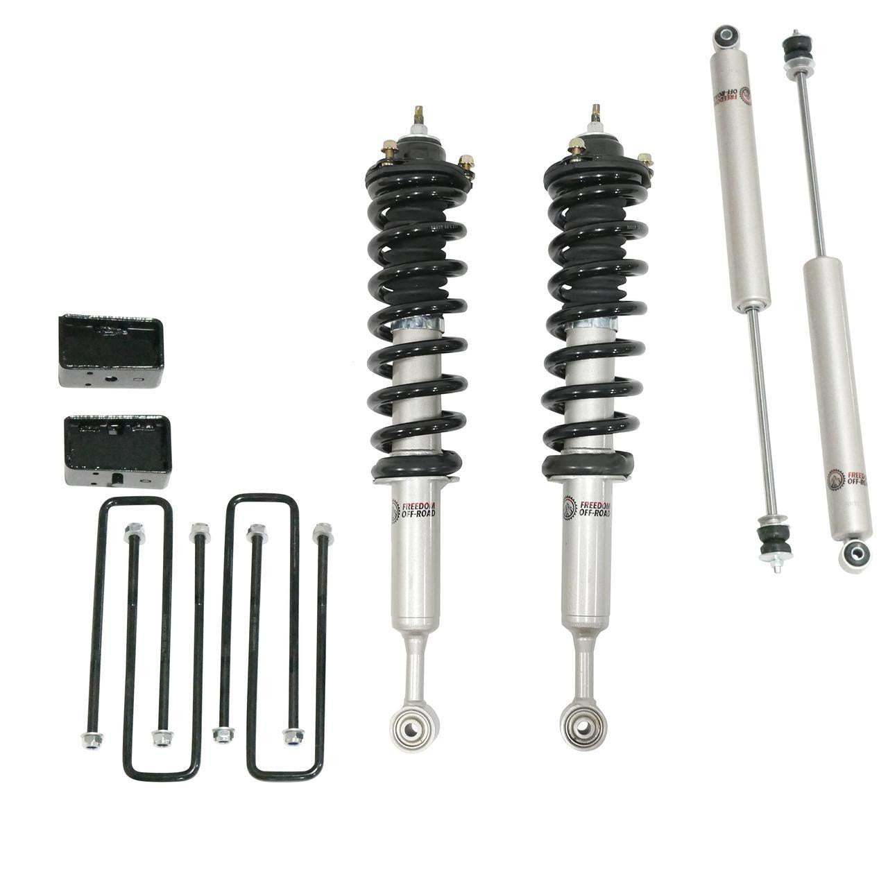 Front 3.5 Inch Lift Struts w/ Rear 3 Inch Blocks and Shocks 2005-2023 Toyota Tacoma