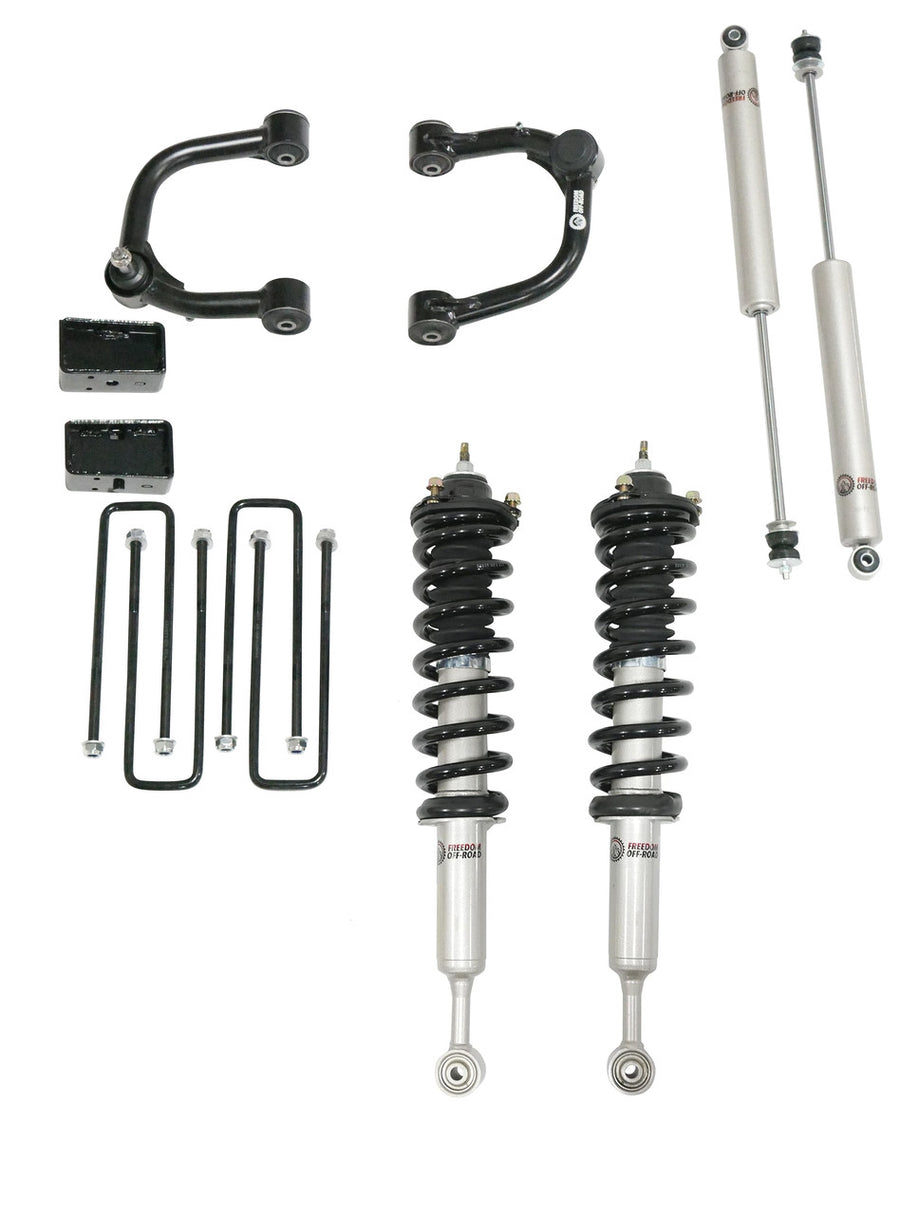 3 Inch Lift Kit Front Struts w/ Rear Blocks, Shocks, and Control Arms for 07-21 Tundra