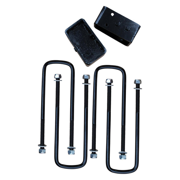 3 Inch Steel Rear Lift Blocks w/ Extended U-Bolts 88-99 chevrolet C1500/K1500, 99-19 Silverado/Sierra 1500/01-06 Silverado/Sierra 1500 HD/ 01-20 Siverado 2500 HD/99-95 Tahoe, 94-10 Ram 1500 Freedom Off-Road