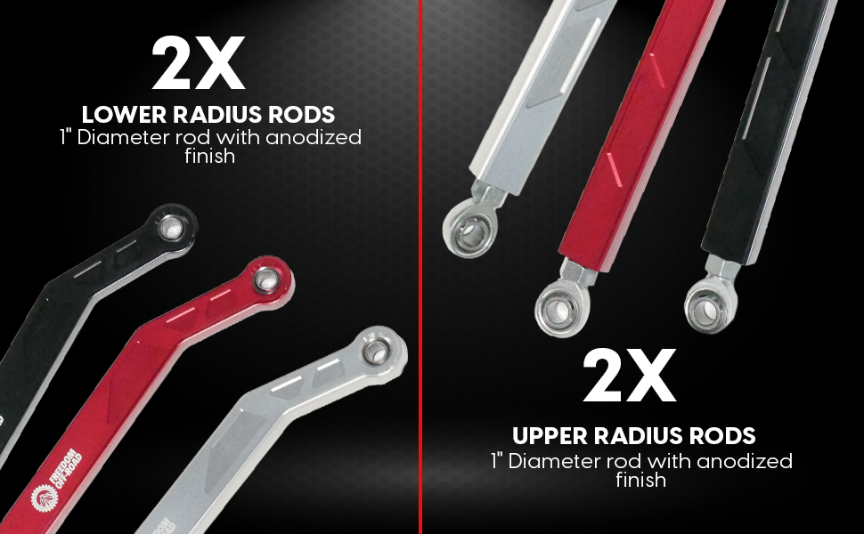 High Clearance Heavy Duty Radius Rod Set (4) 14-16 Polaris RZR - image 5