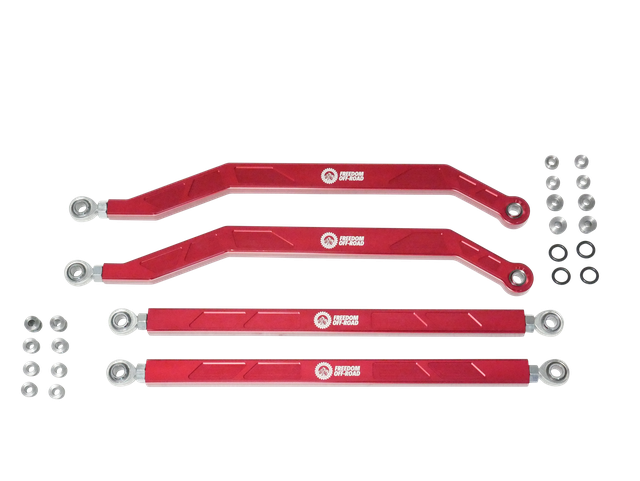 High Clearance Heavy Duty Radius Rod Set (4) 14-16 Polaris RZR - Red