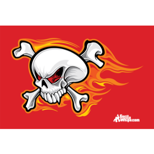 Flying Skull Flag 12x18 Grommet Whip Flag