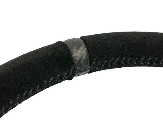 Heated Flat Suede Steering Wheel, Black - Default Title