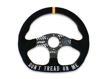 Don't Tread on Me Comp-R Suede Steering Wheel 13 Inch Diameter D-Shaped - Default Title
