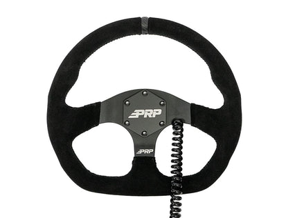 Heated Suede Steering Wheel 13 Inch Diameter Black PRP Seats