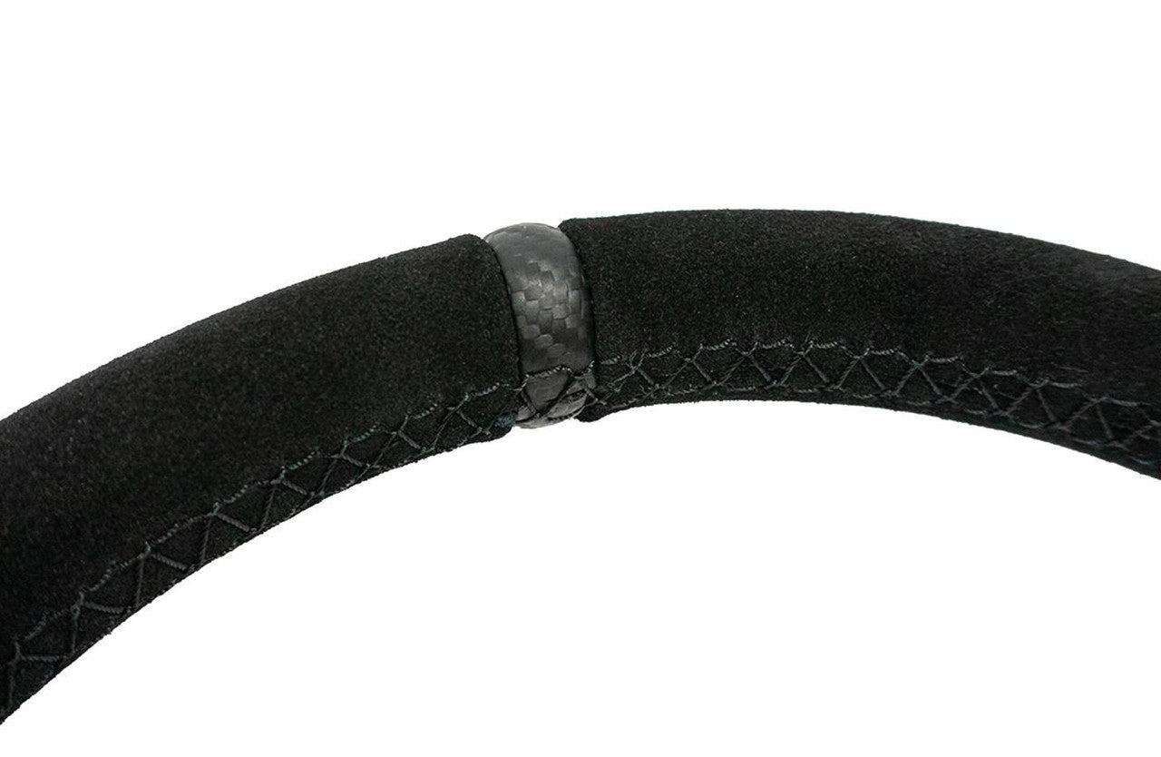 Heated Suede Steering Wheel 13 Inch Diameter Black PRP Seats