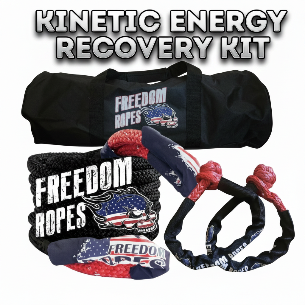 5/8"x20' Kinetic Energy Recovery Rope Kit (comes with Rope, 2 Soft Shackles and a Recovery Bag)