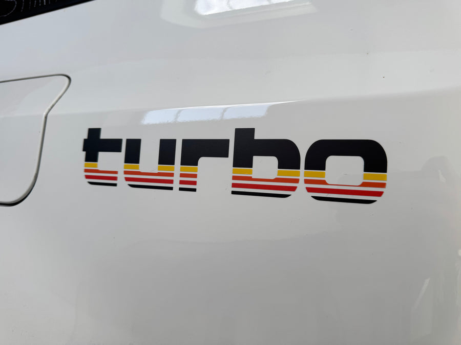 Turbo Retro Style Graphic Fender Decals (Pair) - Universal