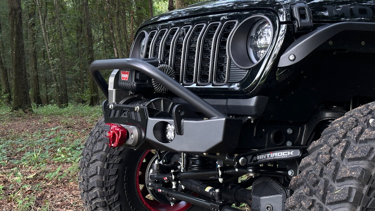 Gladius Frame Chop Bumper with Bull Bar for Jeep JK/JL/JT - fits WARN M8274 - Motobilt-MB1238-B