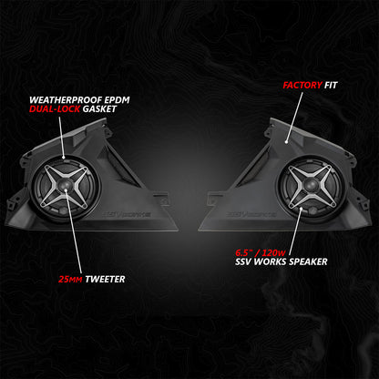 SSV Works Front-Dash 6.5" Speaker Panels for 2024-2026 Can-Am Maverick R