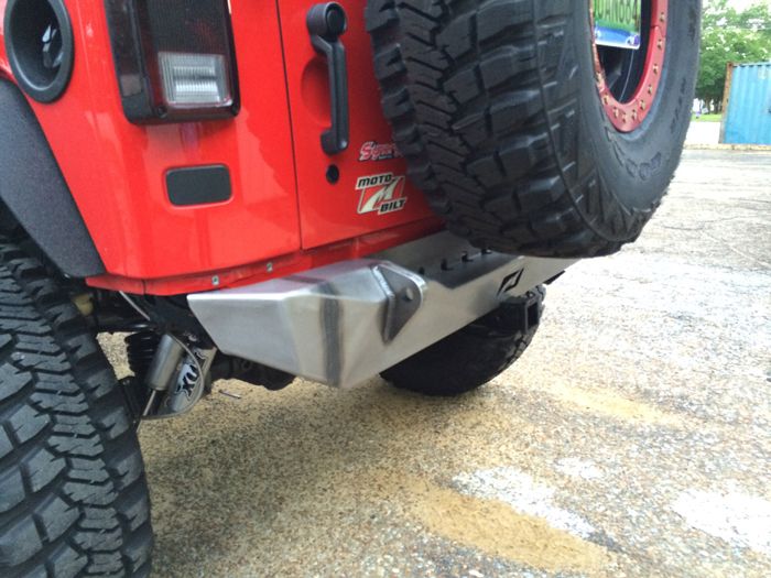 Jeep JK Rear Stubby Bumper 07-18 Wrangler JK Bare Steel Motobilt - MB1010