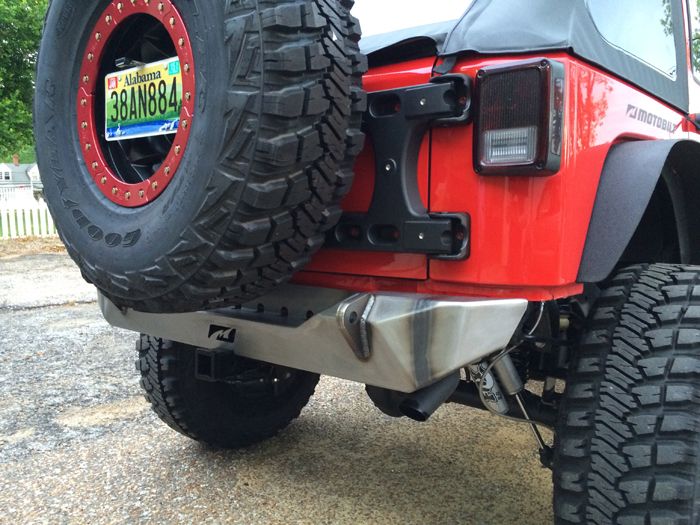 Jeep JK Rear Stubby Bumper 07-18 Wrangler JK Bare Steel Motobilt - MB1010