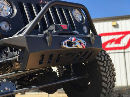 Jeep JK Front Bumper W/Stinger 07-18 Wrangler JK Crusher Series Bare Steel Motobilt - MB1011-S