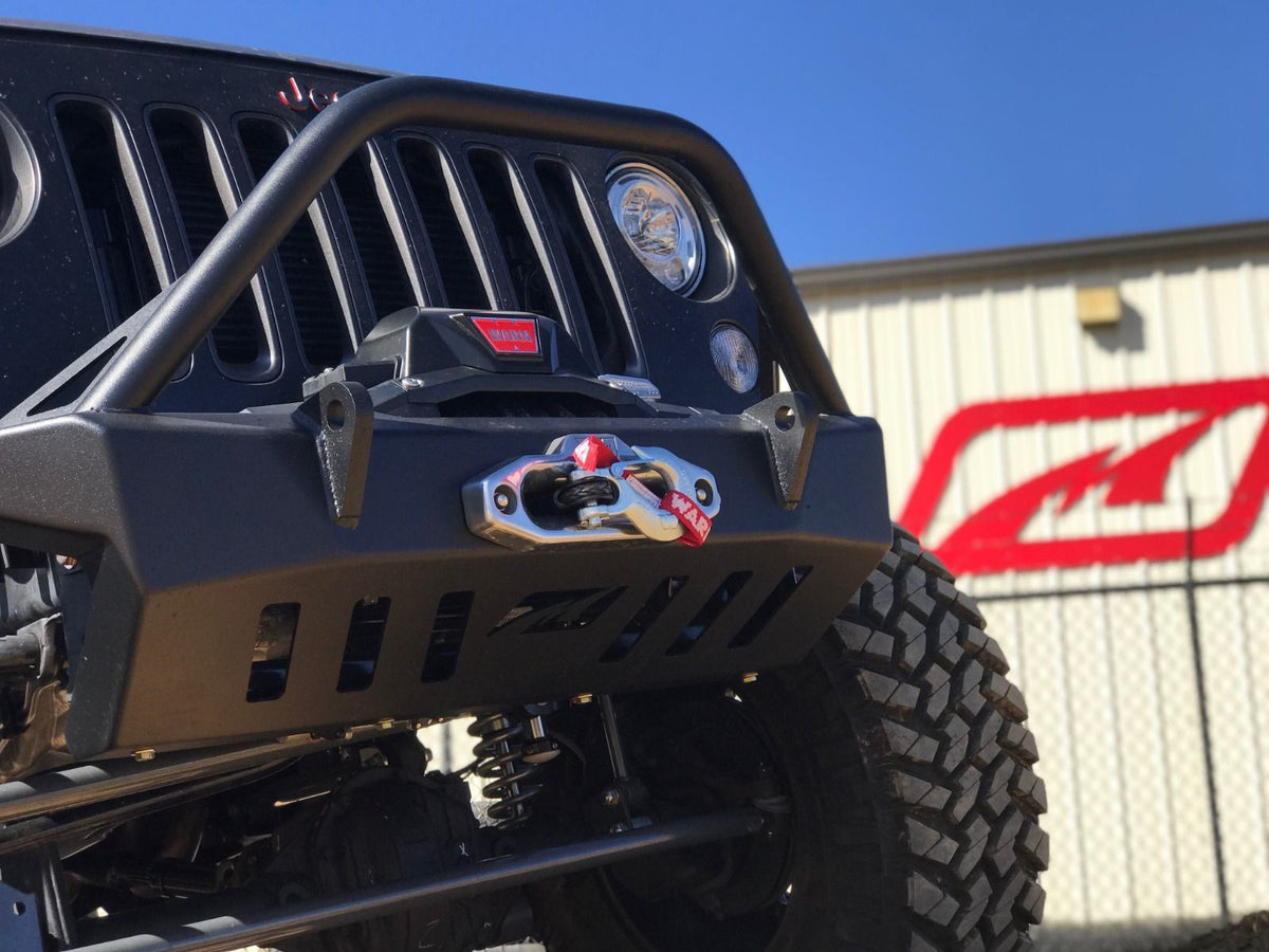 Jeep JK Front Bumper W/Stinger 07-18 Wrangler JK Crusher Series Bare Steel Motobilt - MB1011-S
