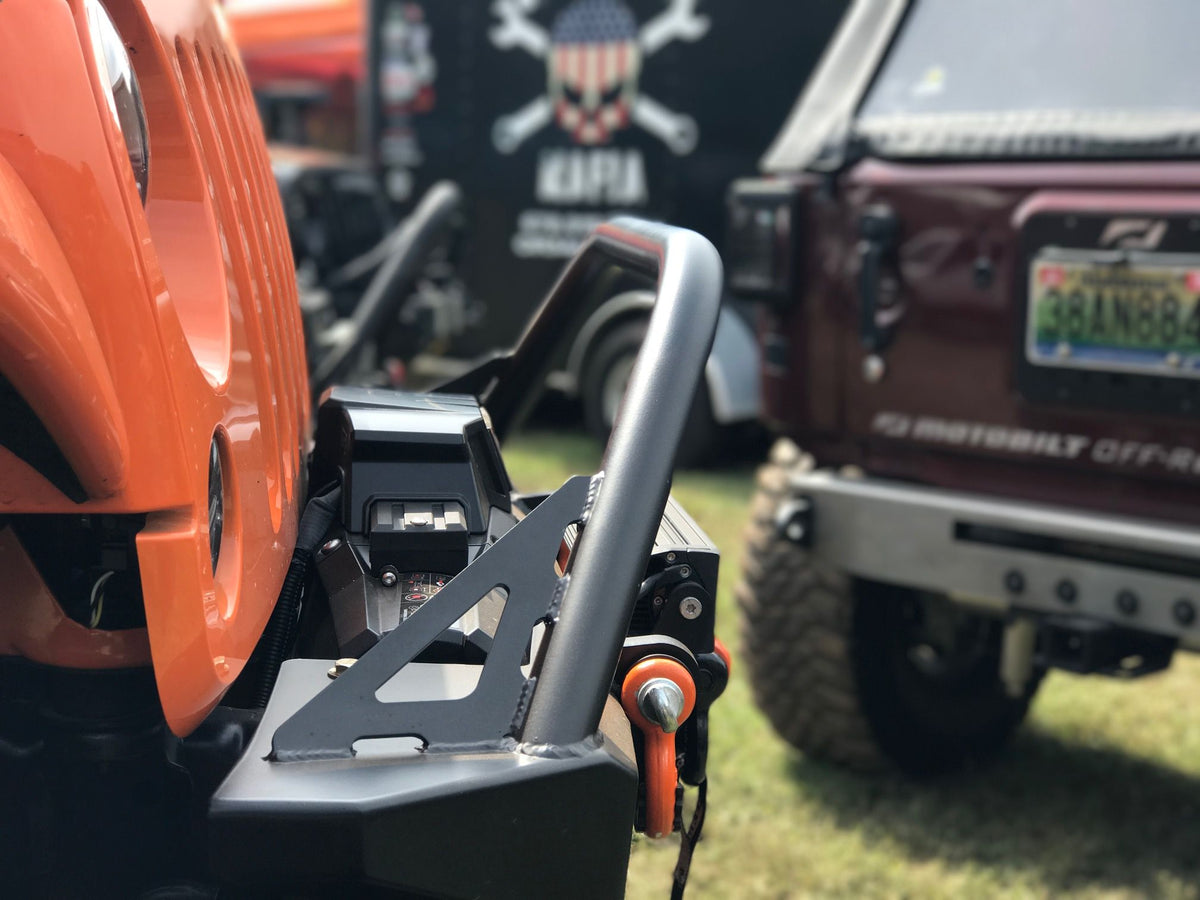 Jeep JK Front Bumper W/Stinger 07-18 Wrangler JK Crusher Series Bare Steel Motobilt - MB1011-S