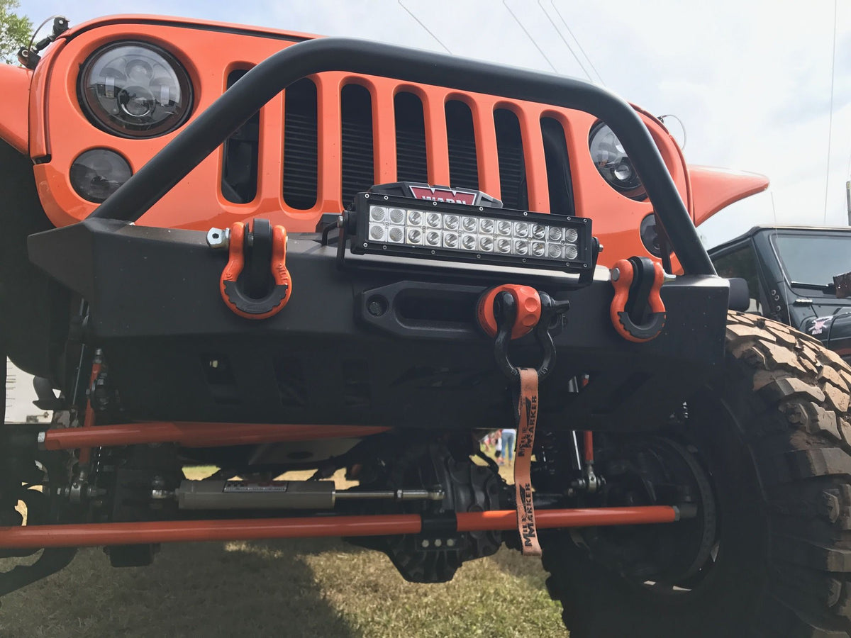 Jeep JK Front Bumper W/Stinger 07-18 Wrangler JK Crusher Series Bare Steel Motobilt - MB1011-S